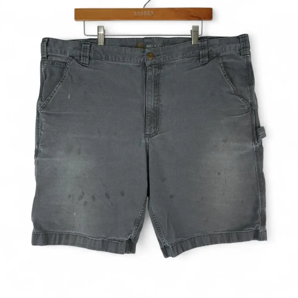 Carhartt Shorts Mens‎ 42x10 Gray Stained Workwear Cargo Utility Carpenter 103652